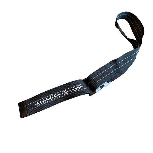 Maniere De Voir Black White Buckle Belt Pull Adjustable Casual Logo 37\